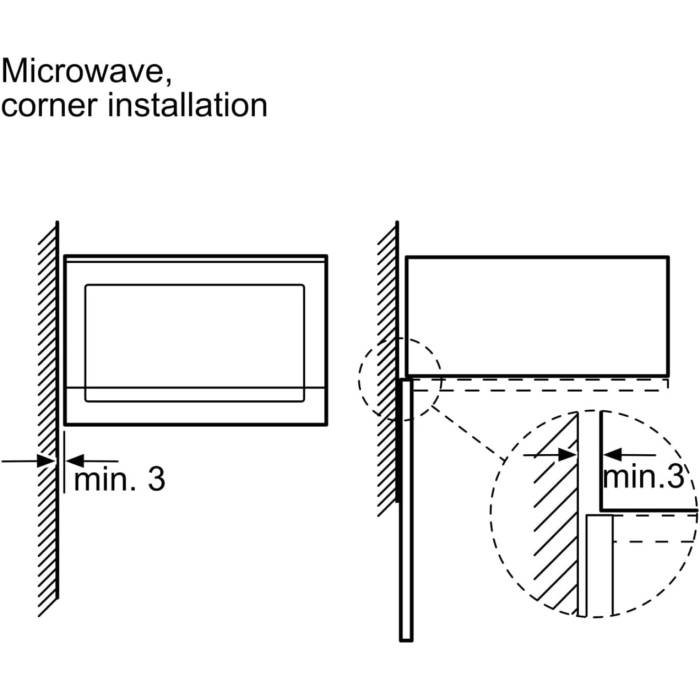 ميكرويف بلت إن 25 لتر BOSCH سيرىس 6 _ اللون أسود _ 60سم*38سم موديل BFL554MS0 - الصورة 5