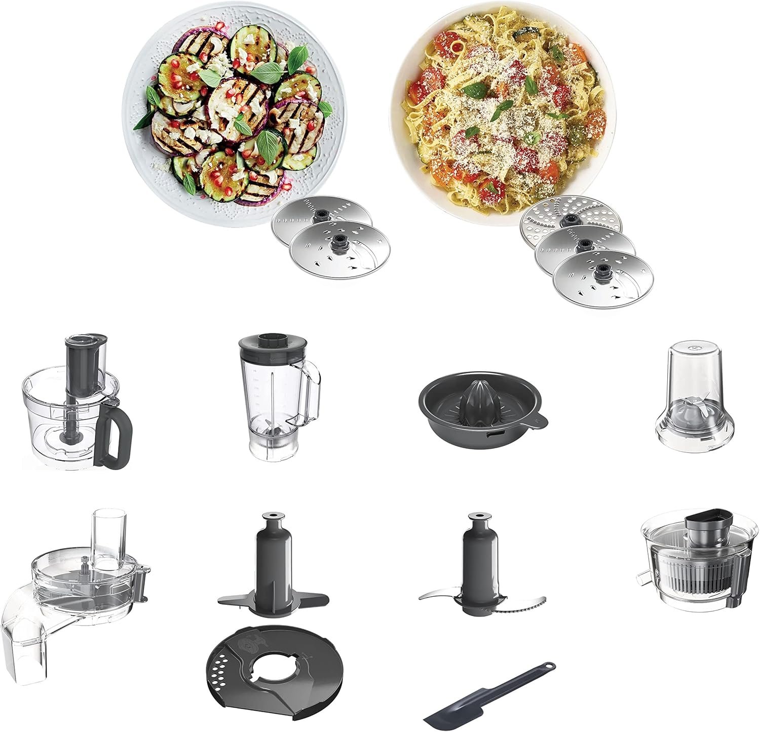 محضر طعام مالتي برو اكسبرس من كينوود وعاء سعة 3.0 لتر مع خدمة سريعة خلاط 1.2 خطاف عجين خفاقة 3 اقراص تقطيع وبشر مطحنة متعددة 1000 واط FDP65.880SI فضي - الصورة 9