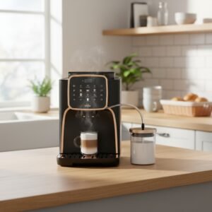 ماكينة تحضير اسبريسو برو ام أوتوماتيكية بالكامل، OK0028-05، أسود - كروم